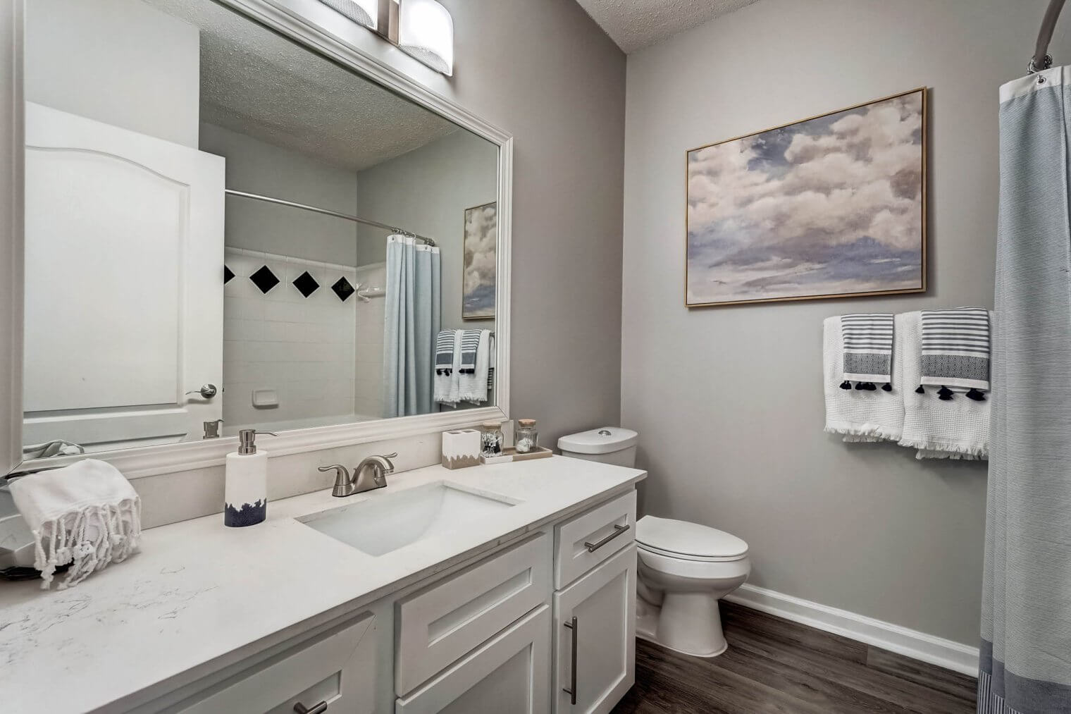 bathroom at aster buckhead atlanta apartments